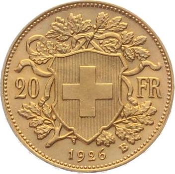 20 Franken 1926 B - Vreneli RAR